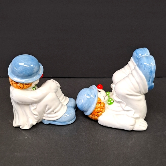 Vintage Fitz & Floyd ceramic cliwn bookends marked Japan - Picture 3 of 9